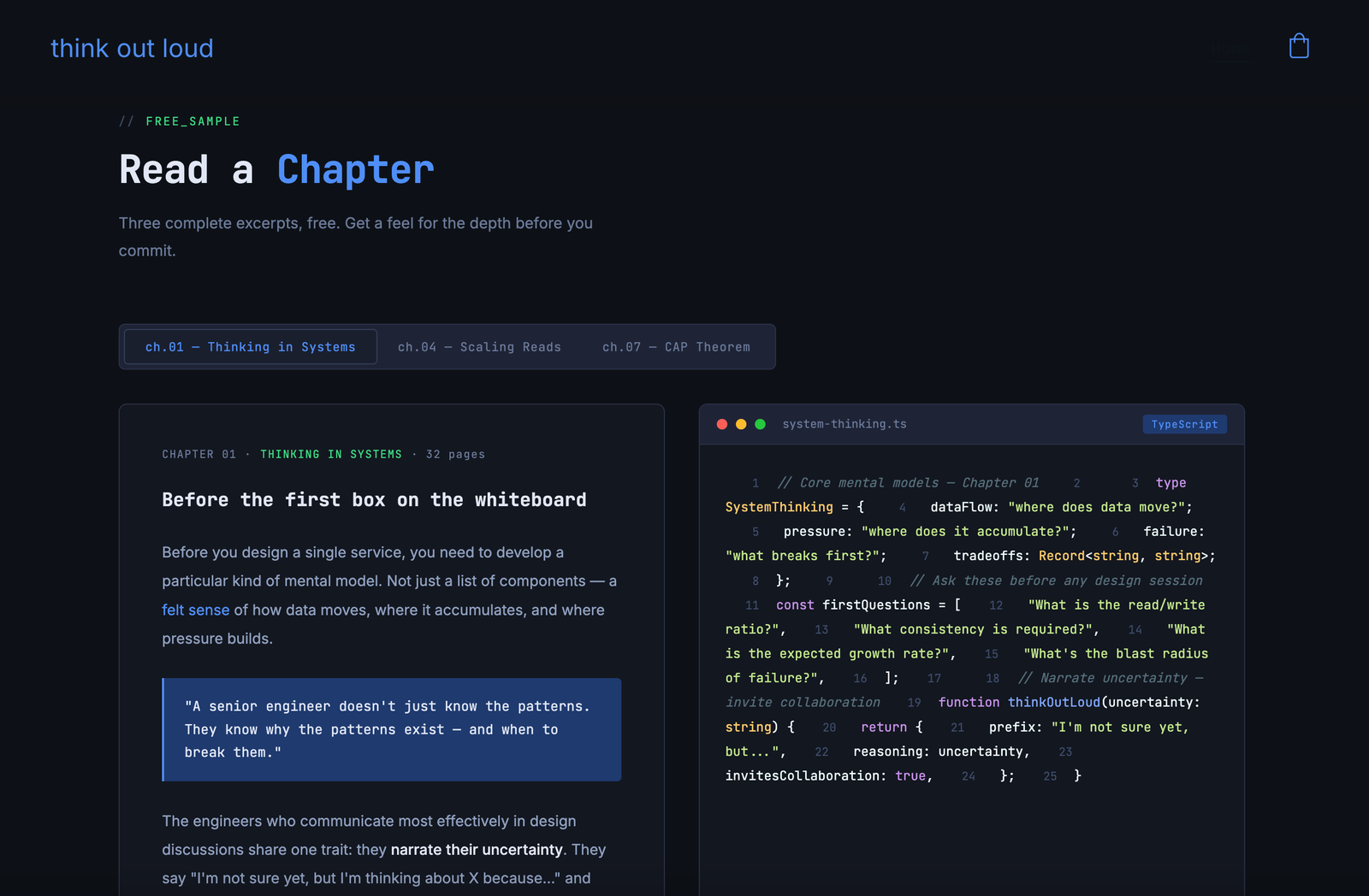 Think Out Loud interior